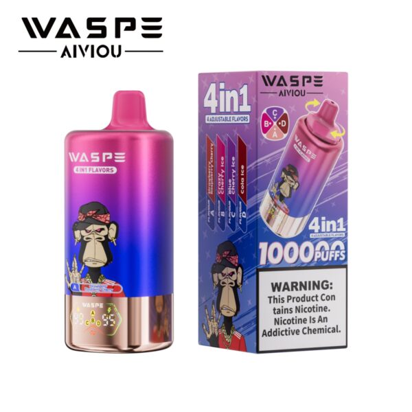 Waspe 100000 Puffs 4 Flavors in 1,100K Puffs Disposable Pod Kit China Wholesale - Image 4